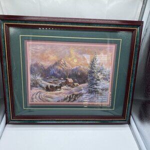 Winter Church Scene Framed by Lee Parkinson 16” x 13"